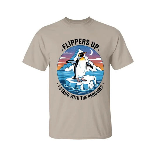 Flippers Up I Stand With The Penguins T-Shirt, Graphic Tee For Men, For Women