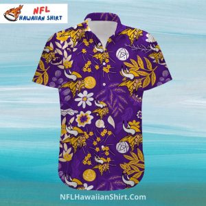 Floral And Symbolic Minnesota Vikings Hawaiian Shirt