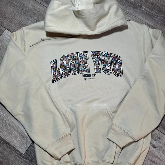 Floral Bold Love You Hoodie Sweatshirt T-shirt | InkThreadWorks.com