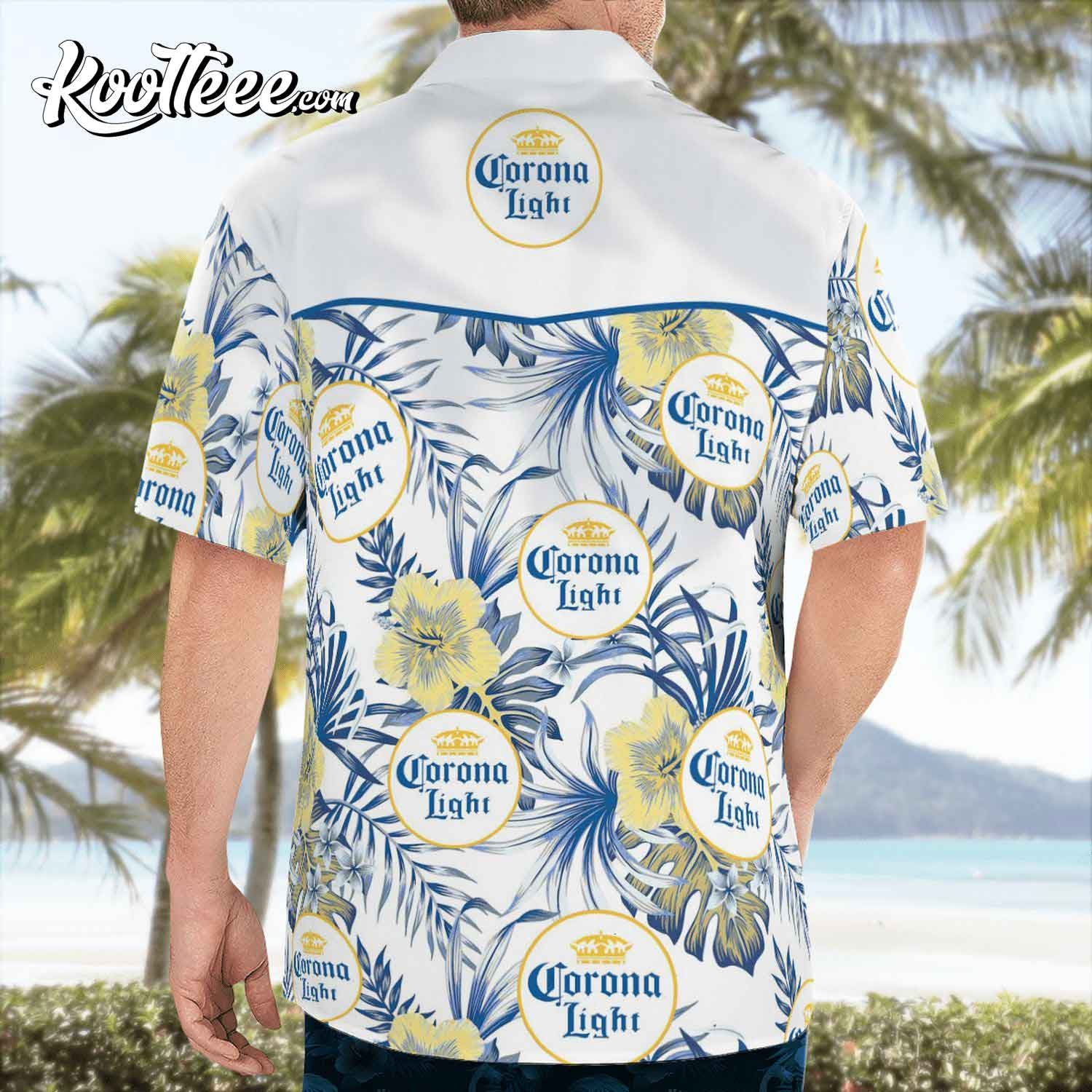Floral Corona Light Beer Hawaiian Shirts And Beach Shorts