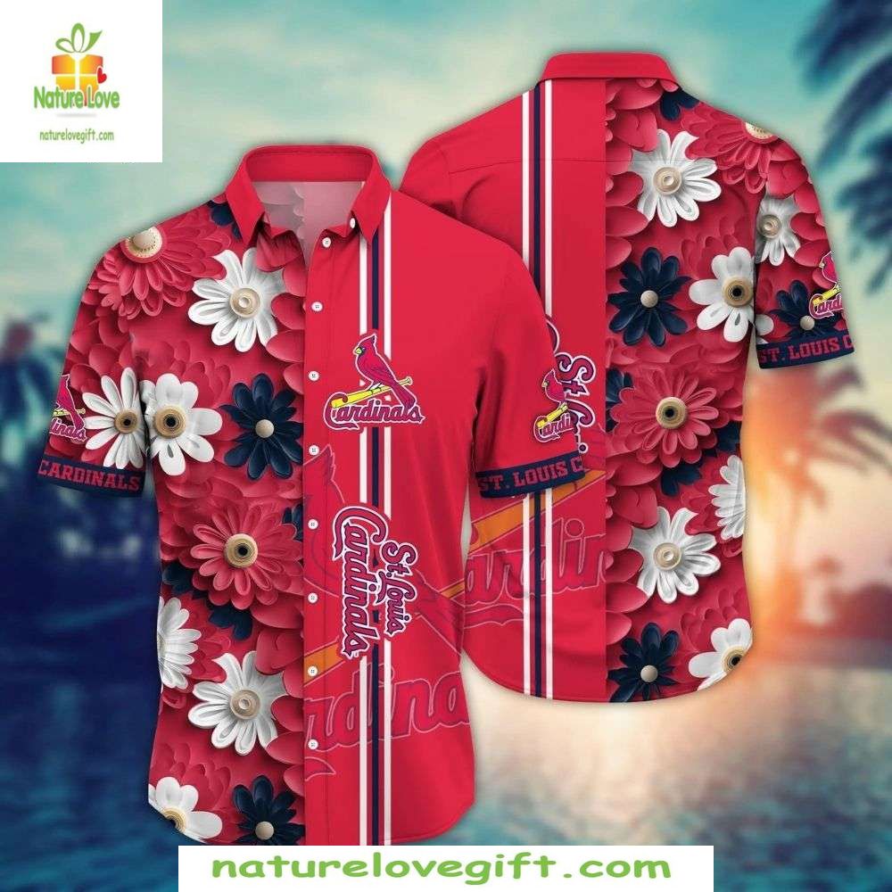 St Louis Cardinals Hawaiian Shirt Floral Fervor Red Tropical MLB Baseball Apparel