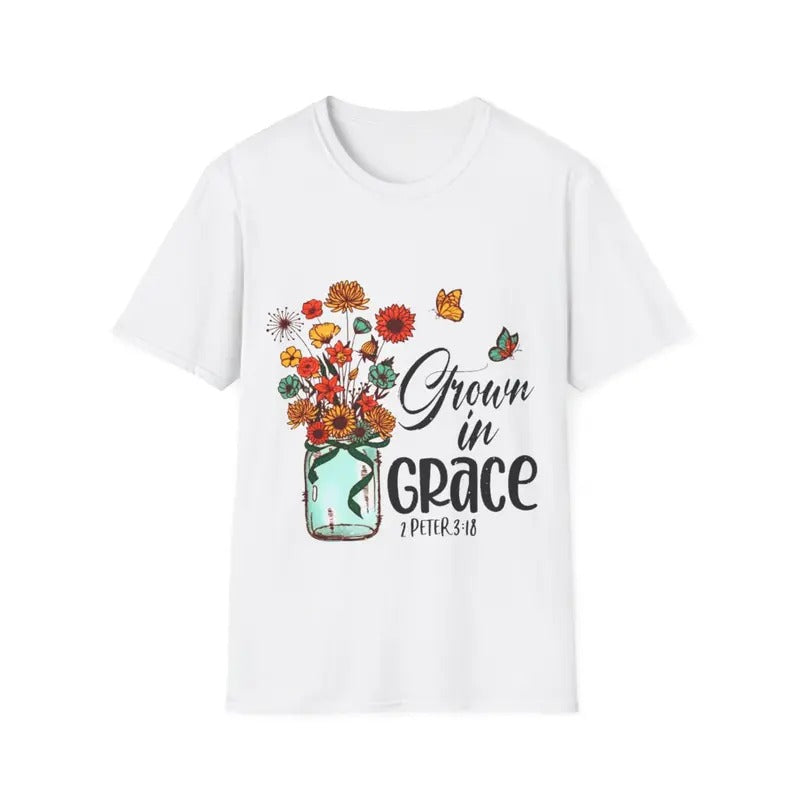 Floral Grow In Grace Succulent Plant Christian Religious T-Shirt Hoodie, Sweatshirt | InkThreadWorks.com