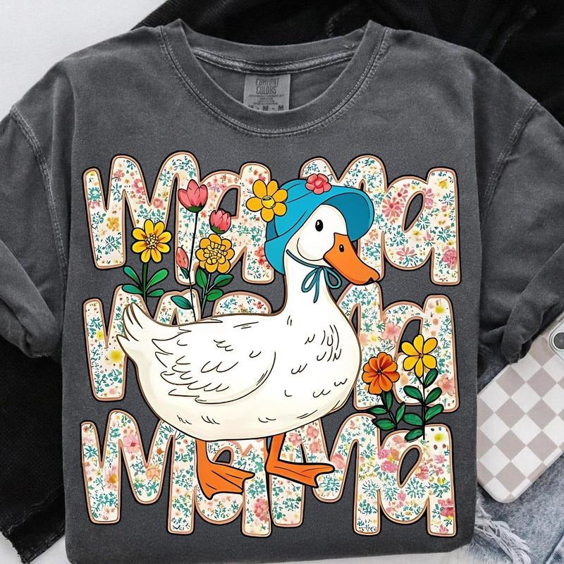 Floral Mama Goose Shirt, Mama Goose Shirt, Girly Shirt, Goose Shirt, Mother's Day Shirt, Floral Mama Shirt, Duck Shirt...