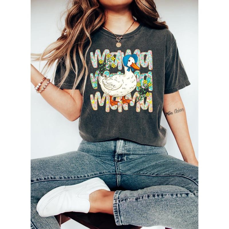 Floral Mama Goose Shirt, Mama Goose T Shirt, Girly Goose Shirt, Mother's Day Shirt, Floral Mama Tee, Duck Mama Shirt,...