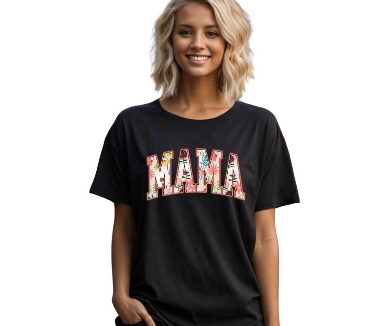 Floral Mama Pink Print Comfort colors Tee shirt Hoodie, Sweatshirt | InkThreadWorks.com