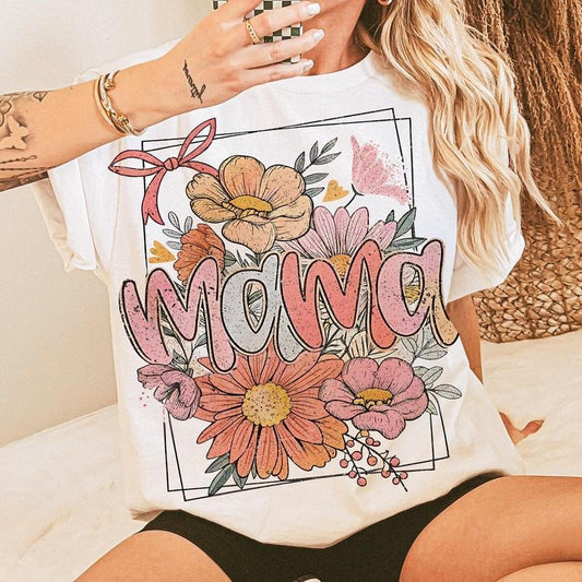 Floral Mama Shirt, Mama Flower , Coquette Mama Bow Shirt, Mama Floral, Mama Groovy Shirt, Mothers Day Shirt, Gift For...