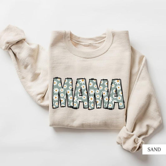 Floral Mama Sweatshirt - Cute Mother's Day Gift, Crewneck, Long Sleeve, Comfortable Pullover, Perfect for Grandma...