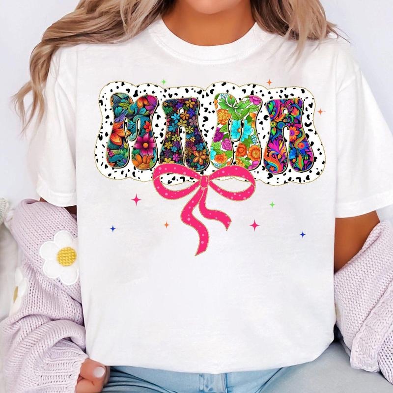 Floral Mama T-Shirt, Preppy Mama T-Shirt, Mama Flower T-Shirt, Retro Mama T-Shirt, Mothers day T-Shirt, Mama T-Shirt,...
