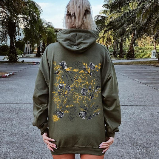 Floral Pattern Botanical Flowers Hoodie T-Shirts, Sweatshirt | InkThreadWorks.com