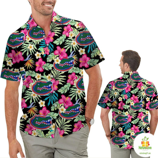 Florida Gators Hibiscus Hawaiian Shirt Tropical Aloha Shirts