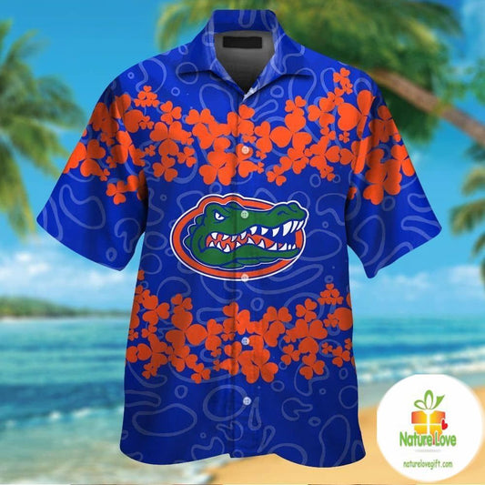 Florida Gators Hawaiian Shirt Short Sleeve Button Up Tropical Aloha