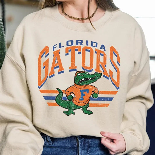 Florida Gators Vintage Football NCAA Sweatshirt, Vintage Sweatshirt NCAA, Classic Sport Sweatshirt, Gifts For Football Fan Sport, sweatshirt hot trend