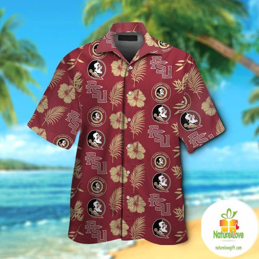 Florida State Seminoles Hawaiian Shirt Short Sleeve Aloha Button Up