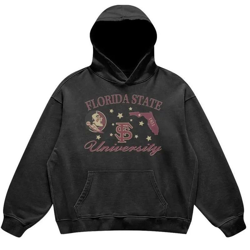 Florida State University Retro Style Hoodie Cotton Menswear T-Shirts, Sweatshirt | InkThreadWorks.com