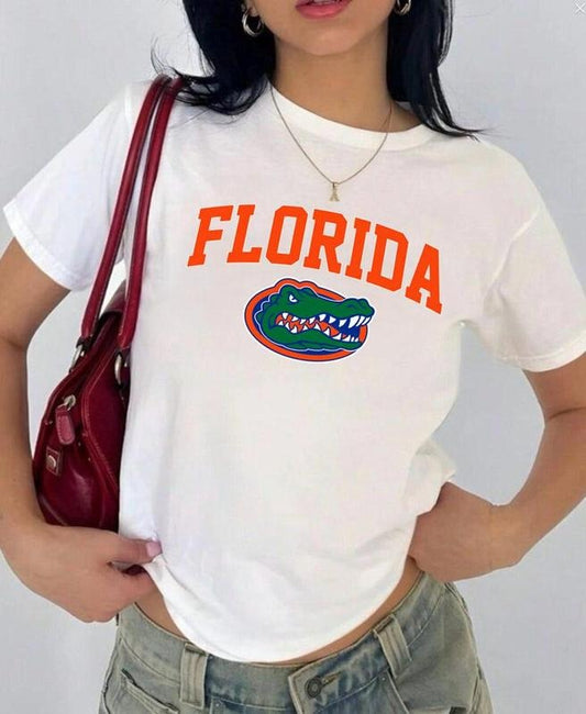 Florida Vintage Sport Teams NCAA Collection Unisex Crewneck Baby Tee, Graphic Team Collection Baby Tee, Gift For NCAA Fans