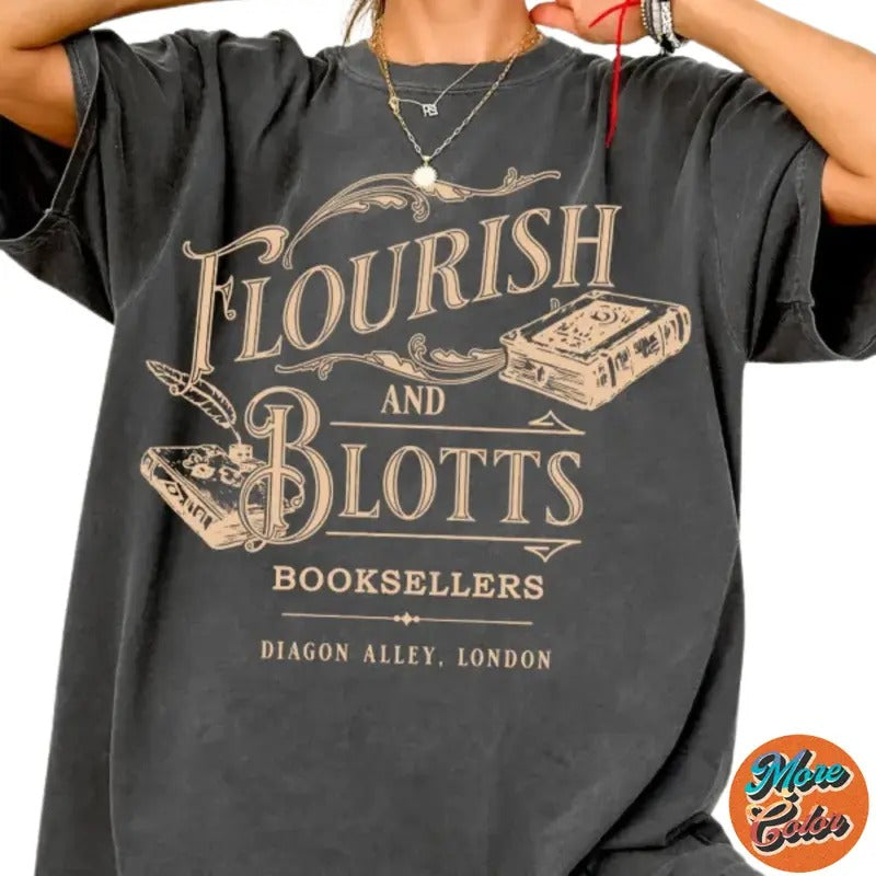 Flourish Blotts Movie Vintage Shirts, Cotton Unisex T-Shirt, Crew Neck, Size S- 3XL, Menswear Top, Womenswear Top Underwear Streetwear