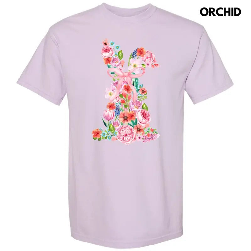 Flower Garden Bunny Comfort Colors T-Shirt 'NLB' Hoodie, Sweatshirt | InkThreadWorks.com