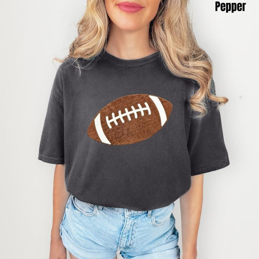 Fluffy Football Patch Comfort Colors T-Shirt Hoodie, Sweatshirt | InkThreadWorks.com