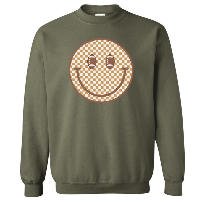 Football Checkered Happy Face Sweatshirt 'NLB' T-Shirts, Hoodie | InkThreadWorks.com