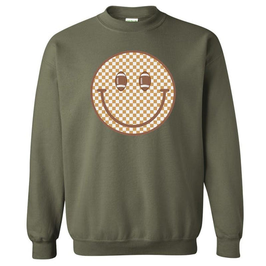 Football Checkered Happy Face Sweatshirt 'NLB' T-Shirts, Hoodie | InkThreadWorks.com