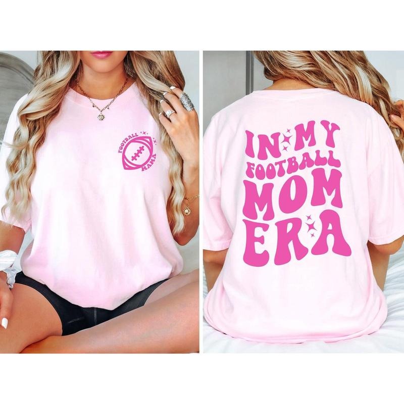 Football Mom Shirt, In My Football Mom Era Tshirt, Moss Comfort Colors Shirts,  Retro Tees With Sayings, Gift For...