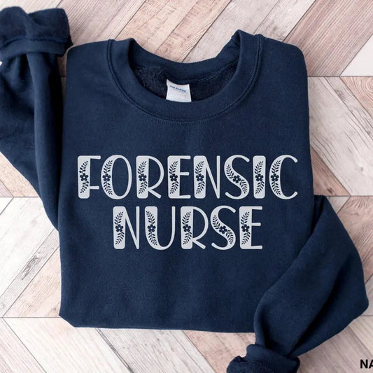 Forensic Nurse Sweatshirt, Forensic Nurse Examiner RN NP Shirt, Forensic Nurse Graduation Gift Casual Classic Collar Cotton Jersey Knit