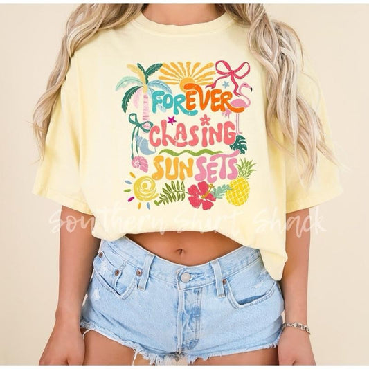Forever chasing sunsets T shirt  | Banana comfort colors T shirt Hoodie, Sweatshirt | InkThreadWorks.com