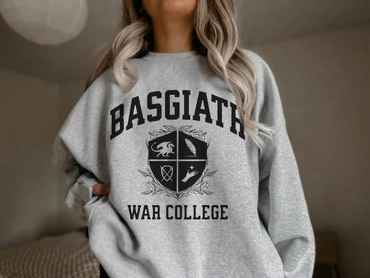 Fourth Wing Crewneck Basgiath War College Dragon Rider Sweatshirt Fantasy Academia Fourth Wing Hoodie and Sweater;...