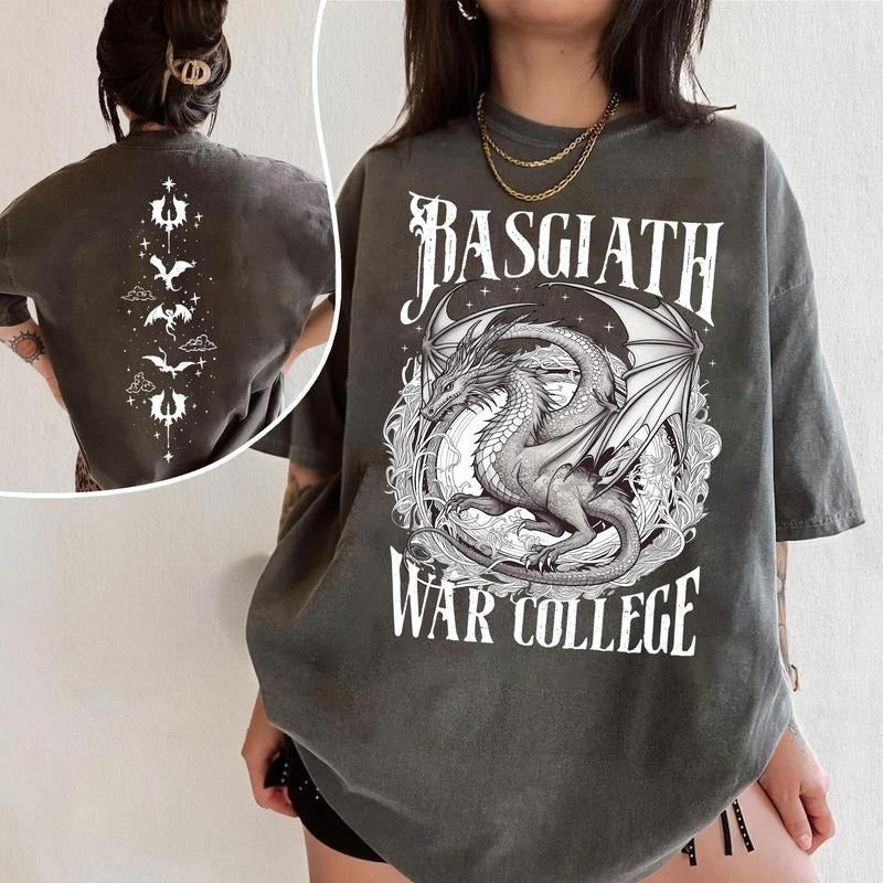Fourth Wing Dragon Shirt , Tairn & Andarna Tee , Basgiath War College Bookish Gift Hoodie, Sweatshirt | InkThreadWorks.com