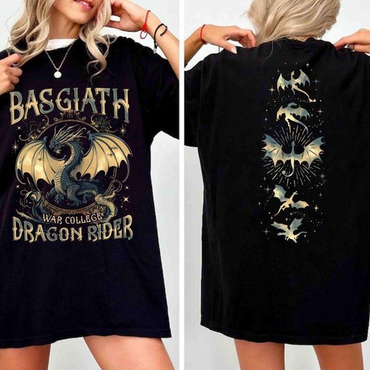 Fourth Wing Dragon Shirt, Basgiath War College Shirt, Dragon Rider, Fantasy Reader Gift, Violet Sorrengail, Xaden...