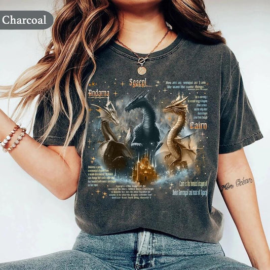 Fourth Wing Dragon Shirt, Tairn & Andarna Dragon Sweatshirt, Basgiath War College Shirt, Dragon Rider Tee, Bookish Gifts...
