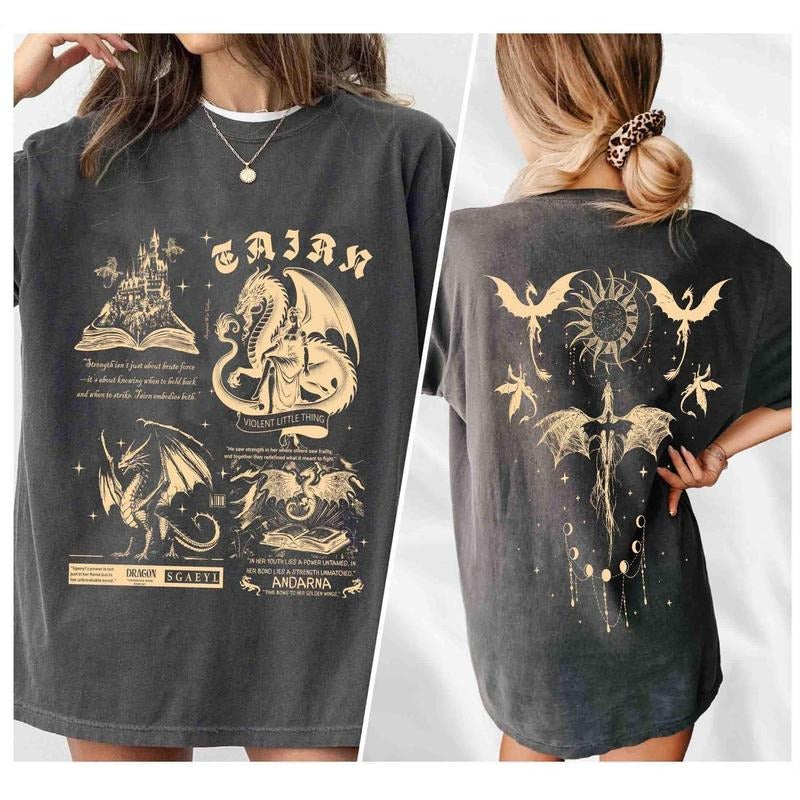 Fourth Wing Dragons Shirt, Basgiath War College Tee, Tairn Andarna Sgaeyl Shirt, Bookish Gifts, Dragon Rider...