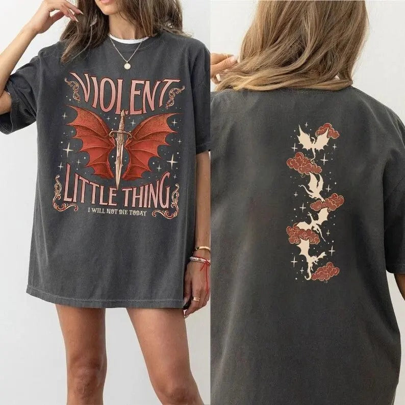 Fourth Wing Fan Shirt, Violet Sorrengail Shirt, Violent Little Thing Shirt, Xaden Riorson Shirt, Dragon Rider, Bookish...