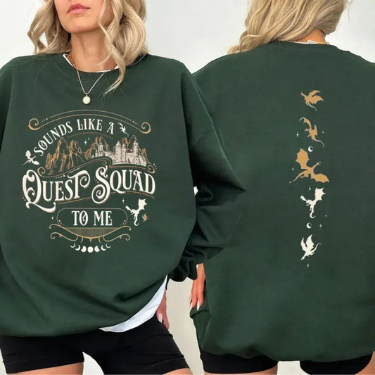 Fourth Wing Quest Squad 2 Sides Shirt, Ridoc Dragon Rider T Shirt, Onyx Storm Riorson House Tee, Gift For Book Lover...