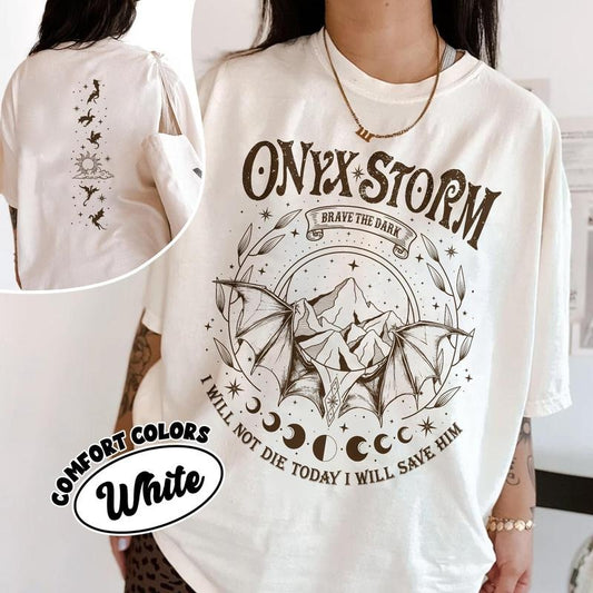 Fourth Wing Series Shirt, Onyx Storm Shirts, Violence Brave The Dark, Gift for Book Lovers, Dragon Rider Merch Hoodie,...