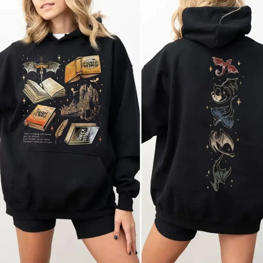 Fourth Wing Series Sweatshirt For Fans, War College Tshirt, Dragon Rider Hoodie, Book Merch Gift Shirt Fourth Wing,...