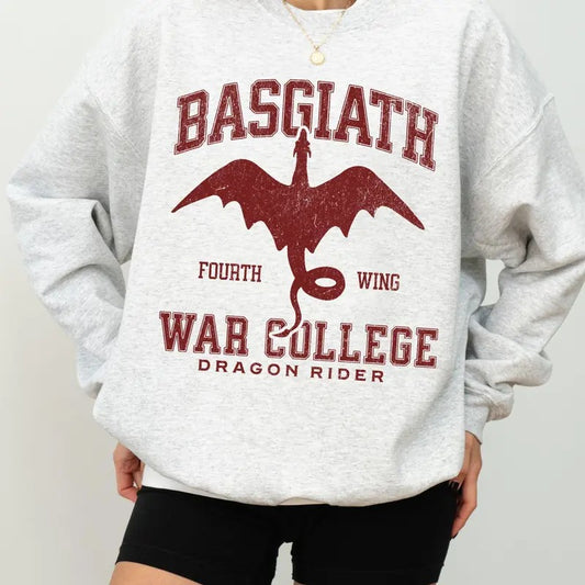 Fourth Wing Sweatshirt, Basgiath War College Sweatshirt, Fourth Wing Dragon Rider, Fantasy Reader Gift, Bookish Sweater...