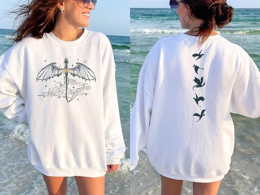Fourth Wing Sweatshirt, Basgiath War College Tee, Dragon 2 Sided Shirt, Fly Or Die Tee, Dragon Rider Tee, Riders Quadrant...