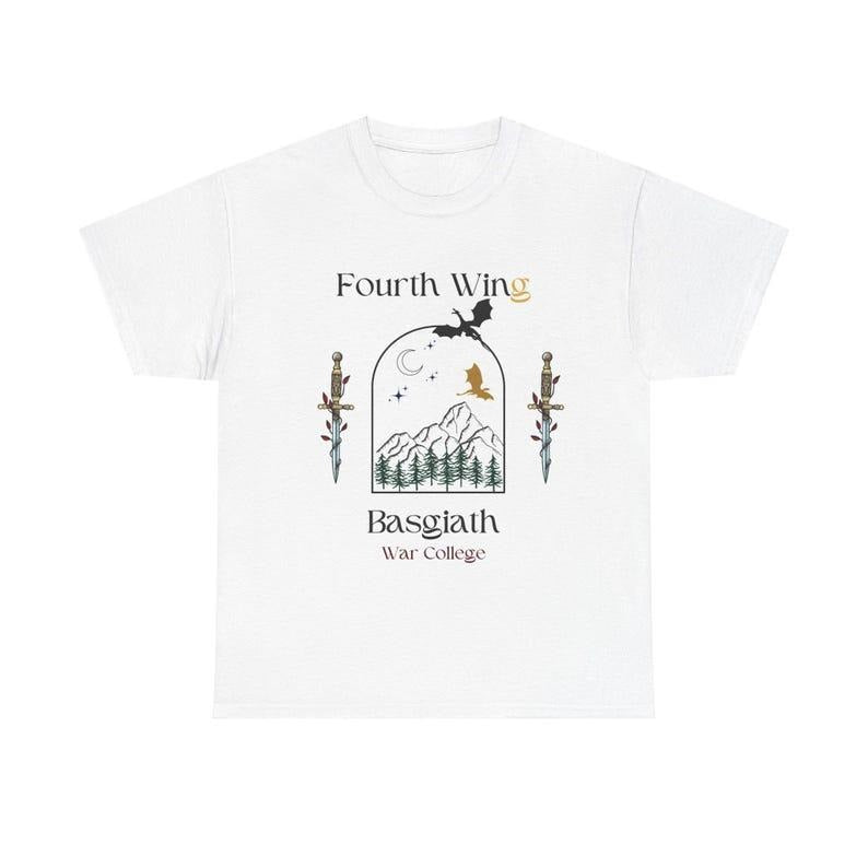 Fourth Wing shirt, Basgiath War College merch, fantasy romance apparel, dragon rider aesthetic, Violet and Xaden design,...