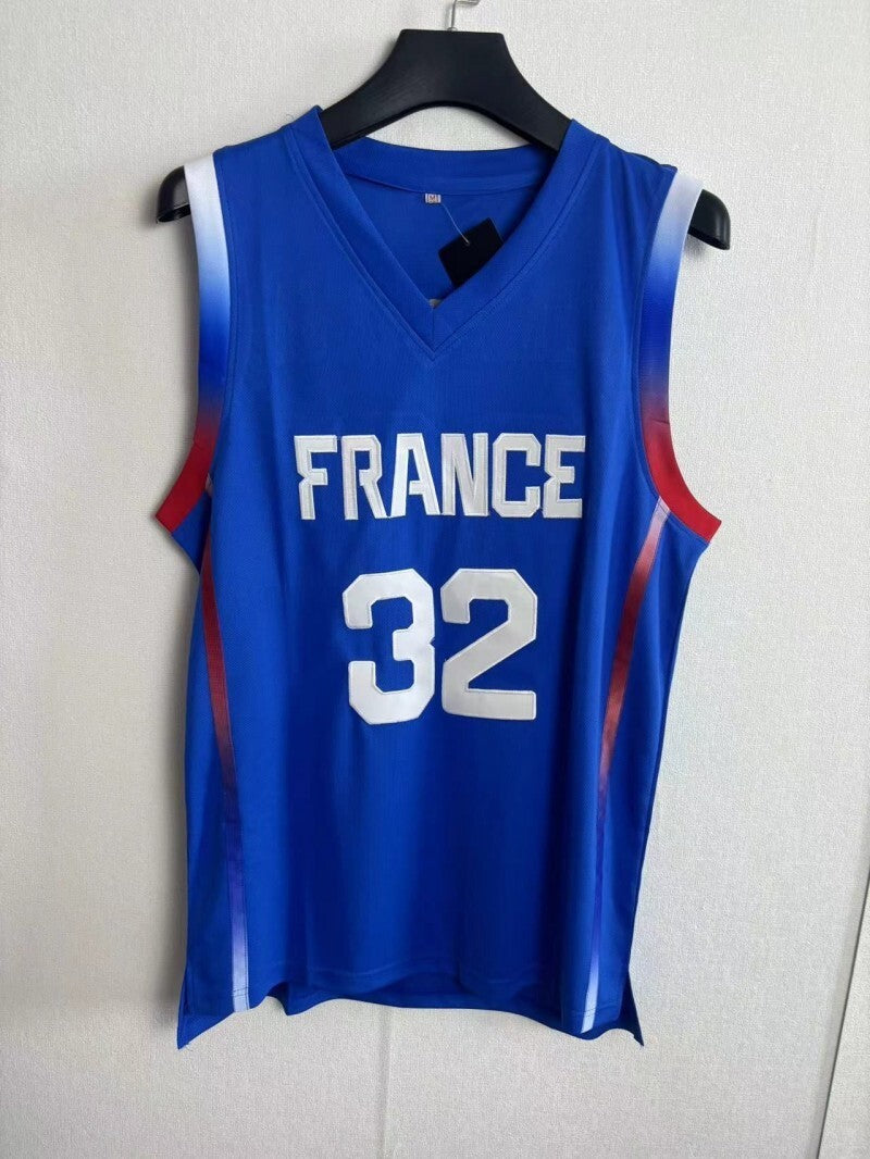 France #32 Victor Wembanyama 202432 # Blue Jersey Style 2