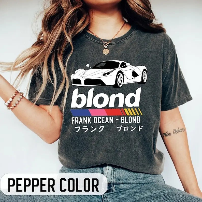 Frank 0cean BLOND WHITE FERRAR, Blonded Tee Hoodie, Sweatshirt | InkThreadWorks.com