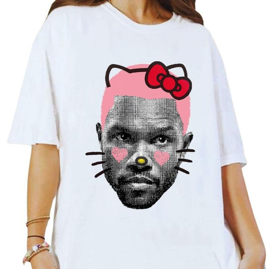 Frank Kitty (PINK) Cute Graphic Tee Shirt Heart Tee