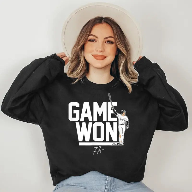 Freddie Freeman - Game Won - Los Angeles Baseball Sweatshirt T-Shirts, Hoodie | InkThreadWorks.com
