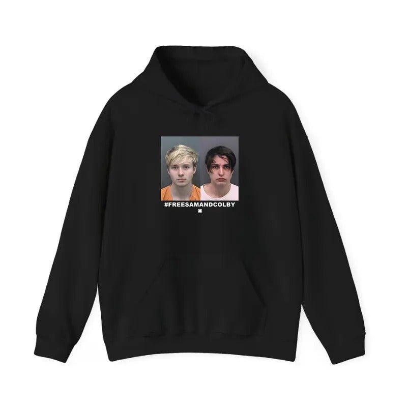 Free Sam And Colby Unisex Hoodie Mugshot Tee