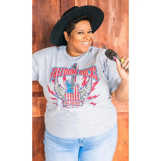 Freedom Rocks Patriotic T-Shirt Hoodie, Sweatshirt | InkThreadWorks.com