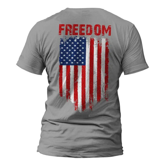 Freedom USA Flag Back Print Patriotic T-Shirt Hoodie, Sweatshirt | InkThreadWorks.com
