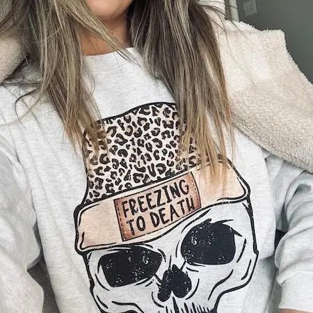 Freezing To Death Skull sweatshirt, Unisex Apparel Relaxed Fit Printed In The USA by Hippie Runner T-Shirts, Hoodie