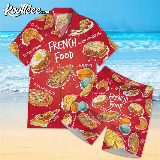 French Food Crack Bread Hawaiian Shirt And Shorts