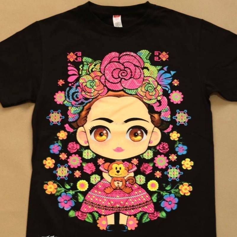 Frida con changuito  T-shirts Cotton Summer Hoodie, Sweatshirt | InkThreadWorks.com