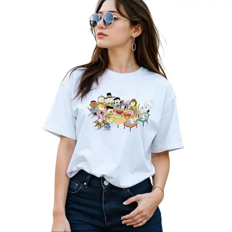 Friendsgiving Shirt, Friends Turkey Thanksgiving Shirt, Gift for Her, Cute White Dog Shirt Gift, Friend Group Hoodie,...